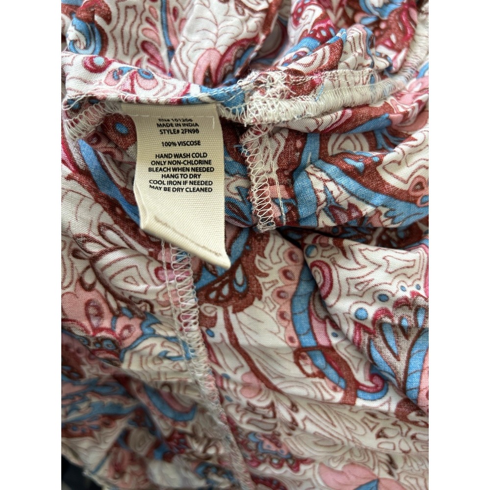 Soft Surroundings Kara Dress XL Framboise Paisley Tiered Boho Maxi Cottagecore - Picture 7 of 7